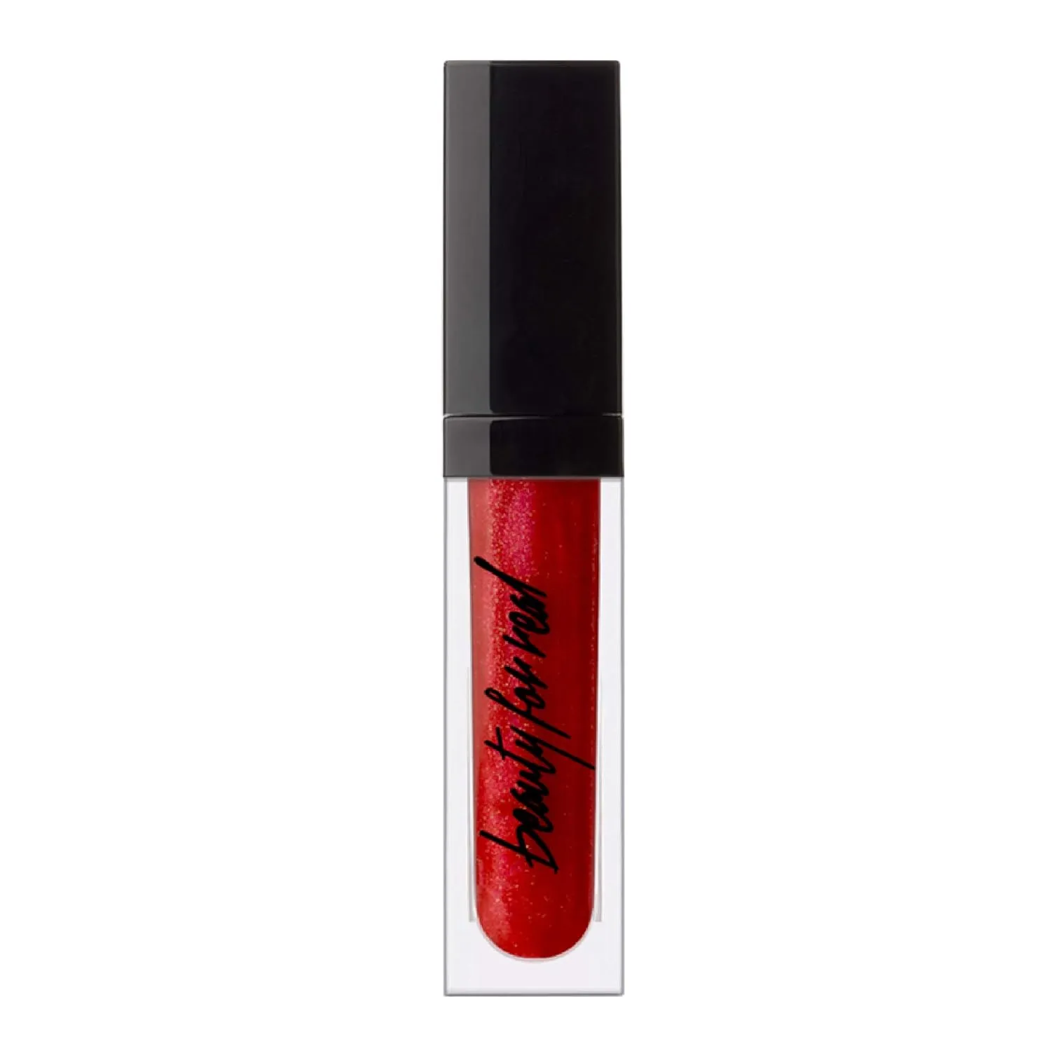 Beauty For Real Lip Gloss   Shine, Light My Fire - Opaque Everyday Red - Non-Sticky Plumping & Hydrating Gloss - Light & Mirror In Cap - Contains Marine Collagen - 0.15 fl oz