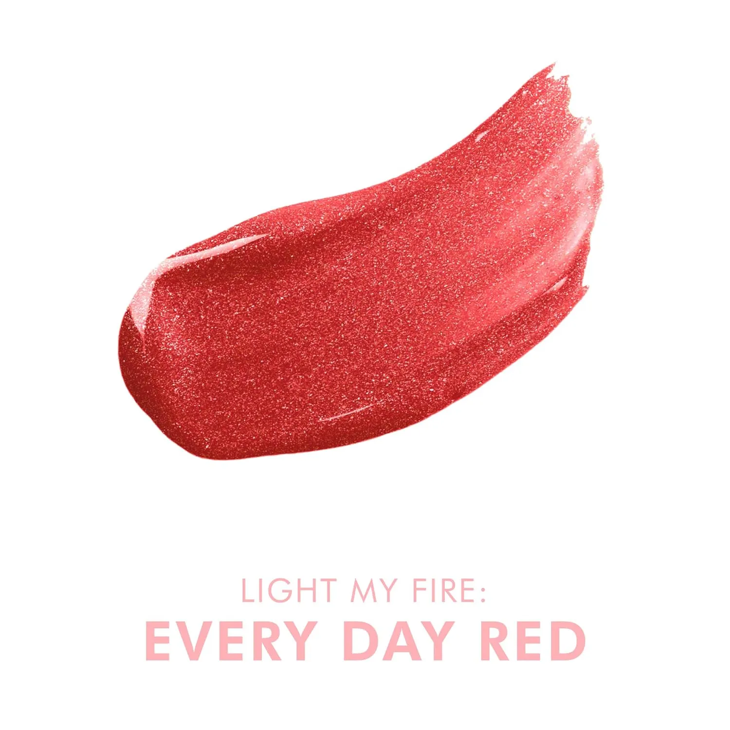 Beauty For Real Lip Gloss   Shine, Light My Fire - Opaque Everyday Red - Non-Sticky Plumping & Hydrating Gloss - Light & Mirror In Cap - Contains Marine Collagen - 0.15 fl oz