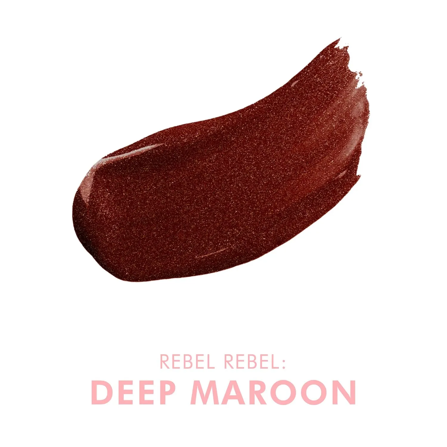 Beauty For Real Lip Gloss   Shine, Rebel Rebel - Deep Maroon Metallic - Non-Sticky Plumping & Hydrating Gloss - Light & Mirror In Cap - Contains Marine Collagen - 0.15 fl oz