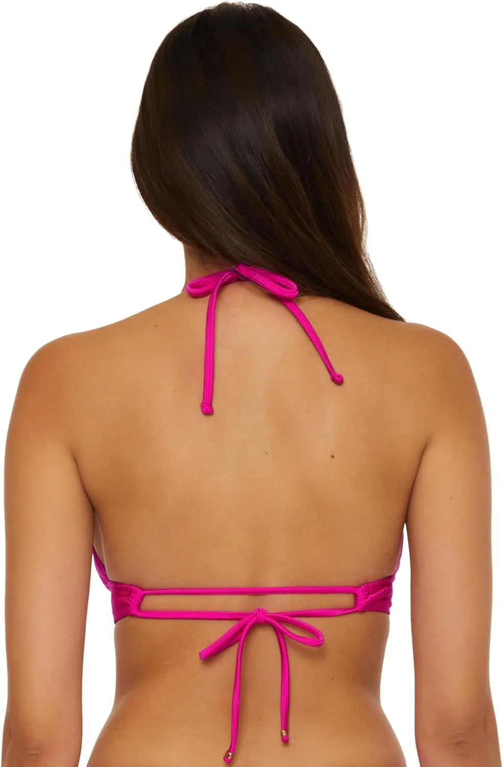 BECCA Women's Monte Carlo Halter Bikini Top, Adjustable, Tie Back, Swimwear Separates