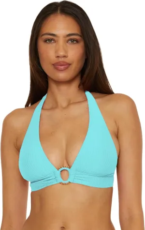 BECCA Women's Monte Carlo Halter Bikini Top, Adjustable, Tie Back, Swimwear Separates