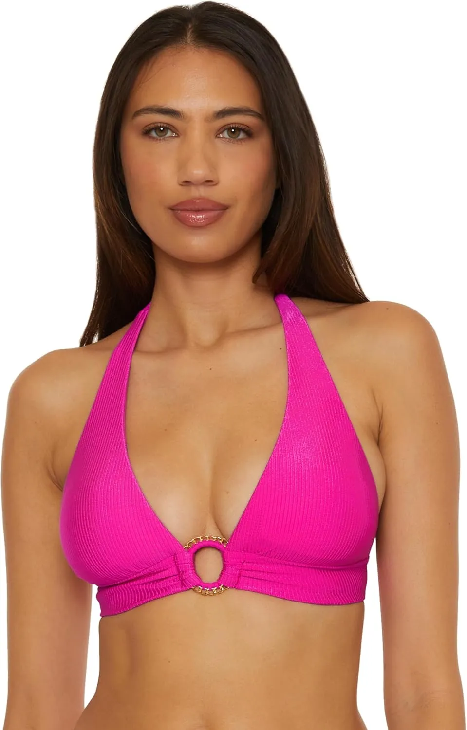 BECCA Women's Monte Carlo Halter Bikini Top, Adjustable, Tie Back, Swimwear Separates