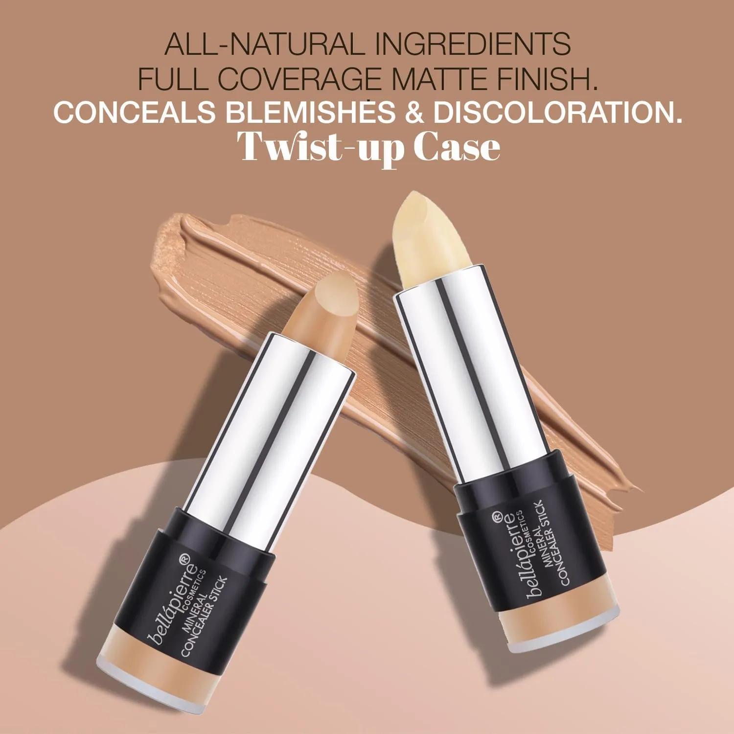 bellapierre Mineral Concealer Stick | Easy to Blend Natural Wax Matte Makeup | Hides Acne, Discoloration & Blemishes | Non-Toxic and Paraben Free | All Day Wear - (Dark/Deep)