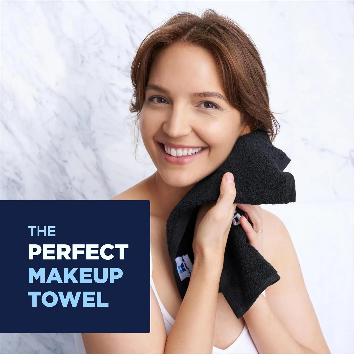 Ben Kaufman Makeup Remover Face Washcloth - Absorbent Towel for Drying Your Face - Soft & Machine Washable Makeup Remover Cloth - Cotton Towel for Daily Skincare - 13" x 13" (12 Pack)