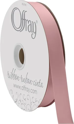 Berwick Offray 7/8" Wide Double Face Satin Ribbon, Blush Pink, 100 Yards