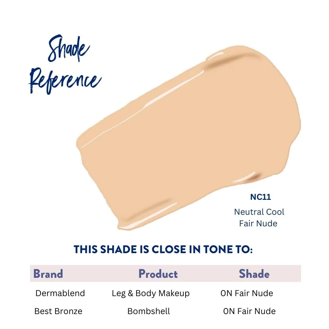 Best Bronze Bombshell Body Makeup - Tattoo Cover Up Makeup & Body Foundation Waterproof - Tattoo Concealer Waterproof for Scars, Varicose Veins Cover Up & Leg Foundation (NC11 Fair Nude)