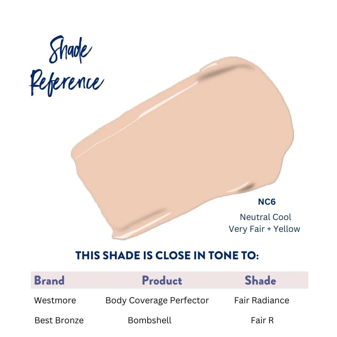 Best Bronze Bombshell Body Makeup - Tattoo Cover Up Makeup & Body Foundation Waterproof - Tattoo Concealer Waterproof for Scars, Varicose Veins Cover Up & Leg Foundation (NC6 Fair Radiance)
