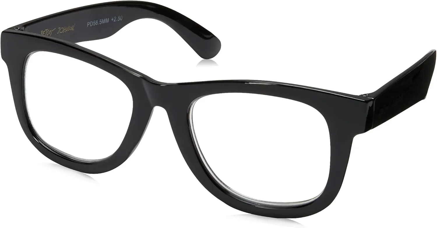 Betsey Johnson womens Thea Blue Light Glasses Reading Glasses, Shiny Black, 142mm