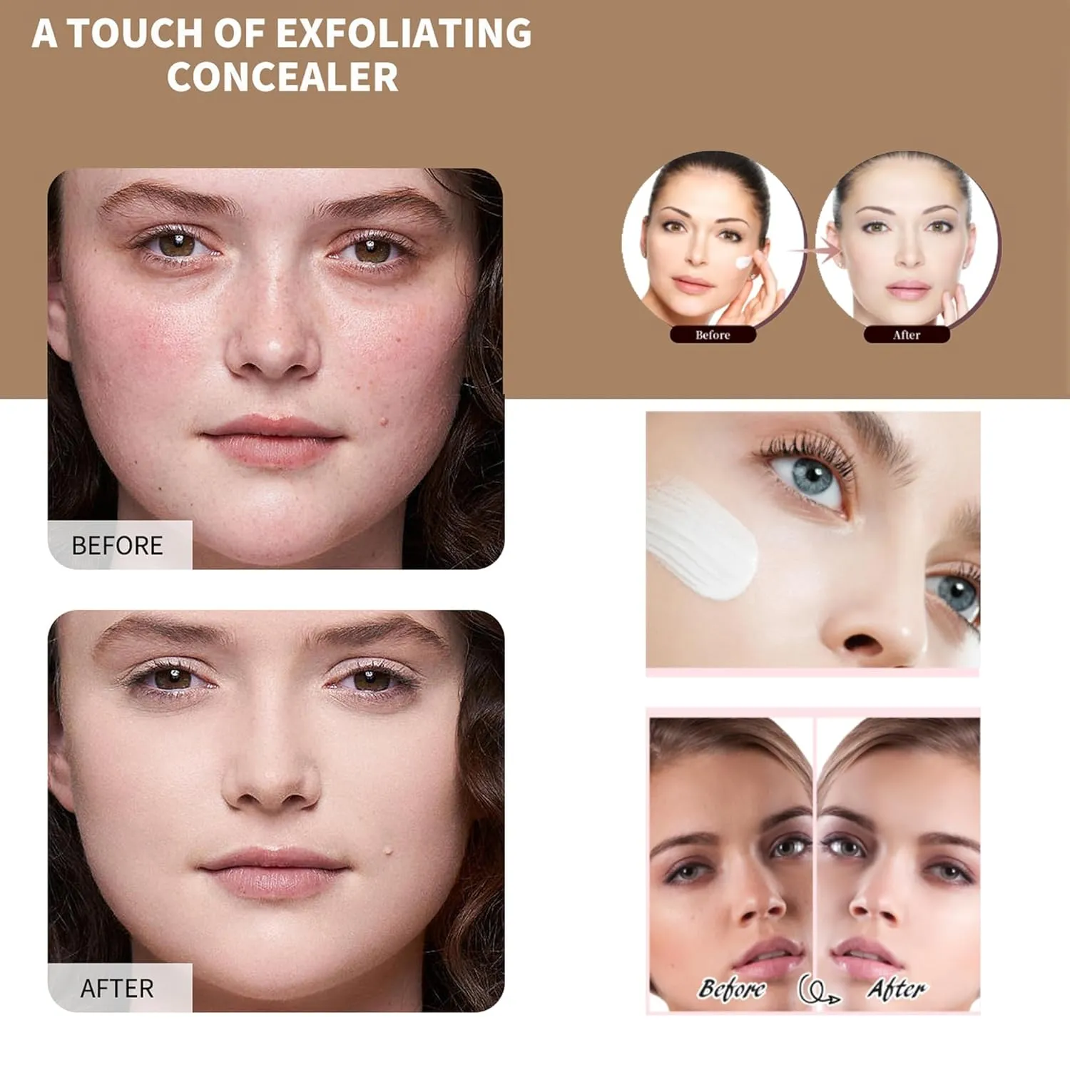 Biological Match 4-in-1 Foundation - Light/Medium Spectrum, Mature Skin Color Changed, Protect from Sun SPF 50  Concealers Waterproof (Light, 1 Ounce)