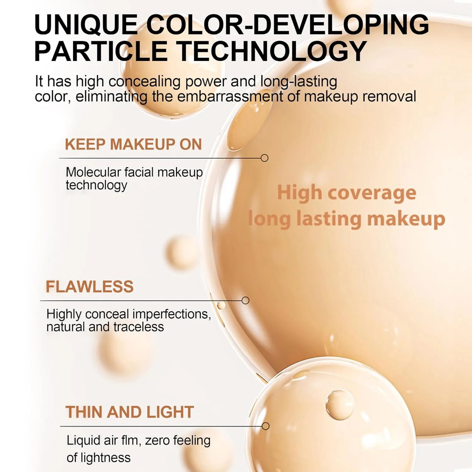 Biological Match 4-in-1 Foundation - Light/Medium Spectrum, Mature Skin Color Changed, Protect from Sun SPF 50  Concealers Waterproof (Light, 1 Ounce)