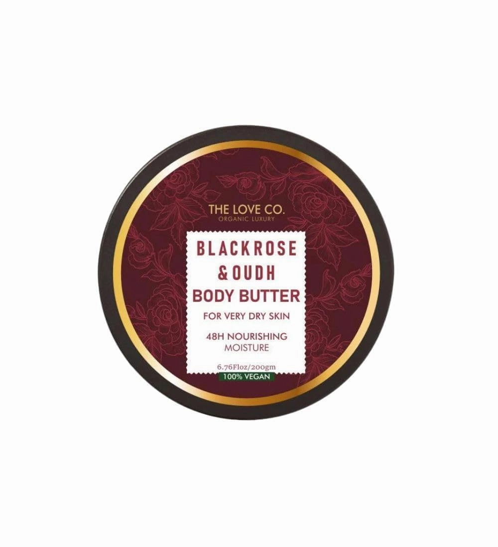 Bl'ack Rose & Oud Body Butter - Body Butter For Women - 48-Hour Ultra-Rich Moisturizer with Pure Shea Butter - Luxurious Deep Hydration - 200gm
