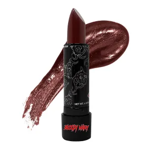 Bloody Mary Lipstick Professional Hollywood Makeup Quality -Creamy & Long Lasting – Fashionable Eccentric Gothic Style - Ideal For Halloween - Unique Color & Rich Pigment (Blood Red)