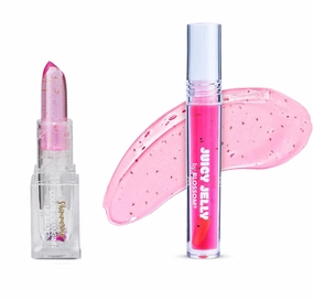 Blossom Juicy Jelly Moisturizing Lip Care Fruit Flavored Nourishing Lip Oil   pH Technology Color Changing Shimmering Lip Balm, 2 Pack Bundle, Strawberry/Blush