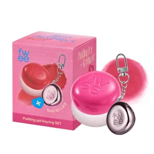 Blurry Pudding Pot   Keychain SET | Airbrushed Blush & Lip, Buildable Pigment, Long-lasting, Lightweight, Easy to Blend, Natural Soft Matte Finish Makeup – Cherry (Vibrant Pink) | 0.17 oz