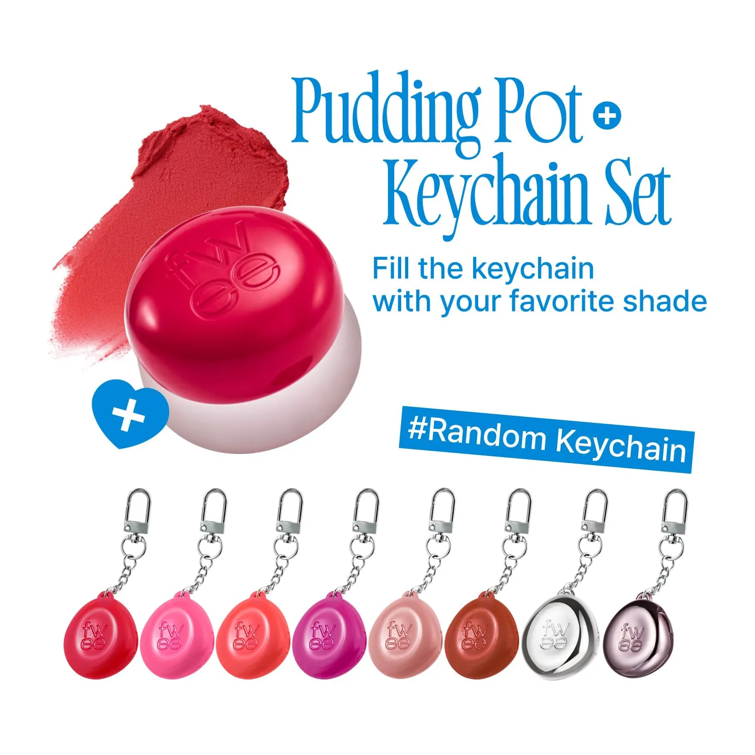 Blurry Pudding Pot   Keychain SET | Airbrushed Blush & Lip, Buildable Pigment, Long-lasting, Lightweight, Easy to Blend, Natural Soft Matte Finish Makeup – Girls (Coral Red) | 0.17 oz