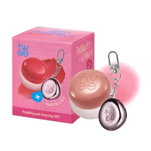 Blurry Pudding Pot   Keychain SET | Airbrushed Blush & Lip, Buildable Pigment, Long-lasting, Lightweight, Easy to Blend, Natural Soft Matte Finish Makeup – Like (Light Pink) | 0.17 oz