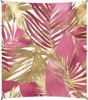 Blush Gold Tropical Leaves Beach Tent UPF50  Protection Water-Resistant Portable Sun Shelter with Carrying Bag for Camping, Picnics, Backyard