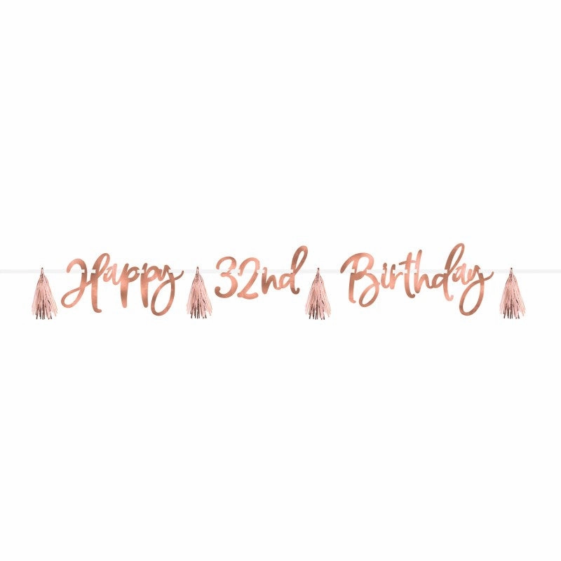 Blush Birthday Customize It Foil Banner Kit