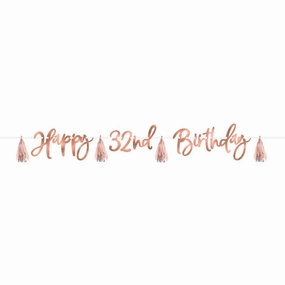 Blush Birthday Customize It Foil Banner Kit