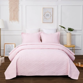 Blush Pink Coverlet Set | Super King