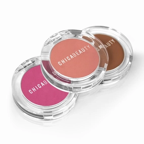 Blush Powder Makeup for Cheeks, Long Lasting Skin Glow, Minimizes Pores, Natural Looking Color - Paraben, Phthalate and Sulfate Free, All Skin Types -3 Shades - Peach, Lotus, Barely