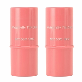 Blush Stick, High Color Pigmentation Wide Application Fine Texture Blush Face Makeup Stick Portable Rotation Design 5gx2 for Home (Red)
