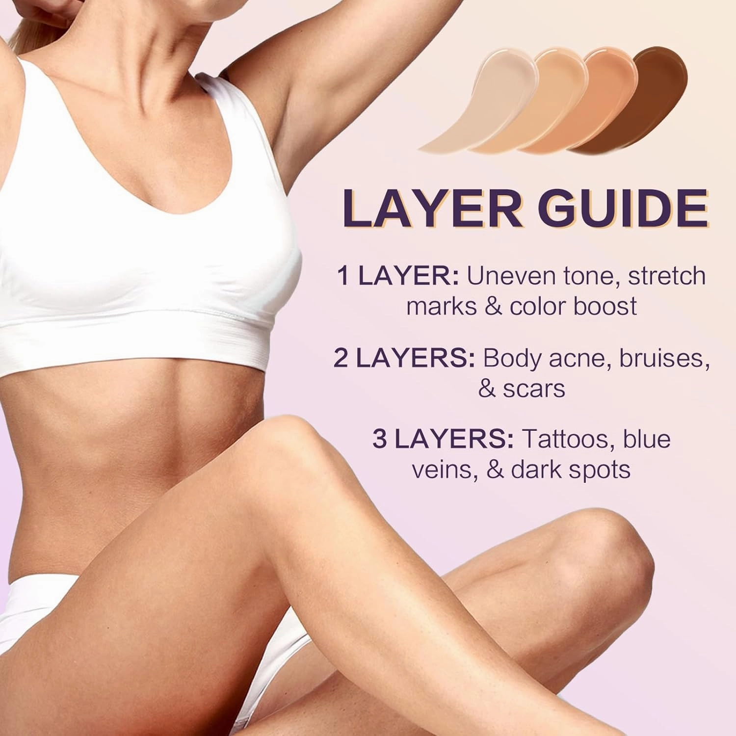 Body Concealer - Long-Lasting Luminous Finish | tattoo cover up makeup waterproof | Breathable Buildable Coverage，3.65 fl.oz (Golden)