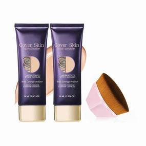 Body Coverage Perfector, Waterproof Tattoo Cover Up Makeup, Full Coverage Foundation for Face & Body, Natural Finish, 80ml (2pcs)