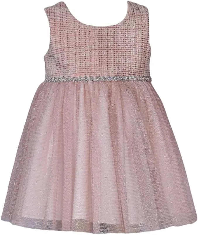 Bonnie Jean Girl's Special Occasion Formal Pink Dress and Coat Set for Baby, Toddler and Little Girls