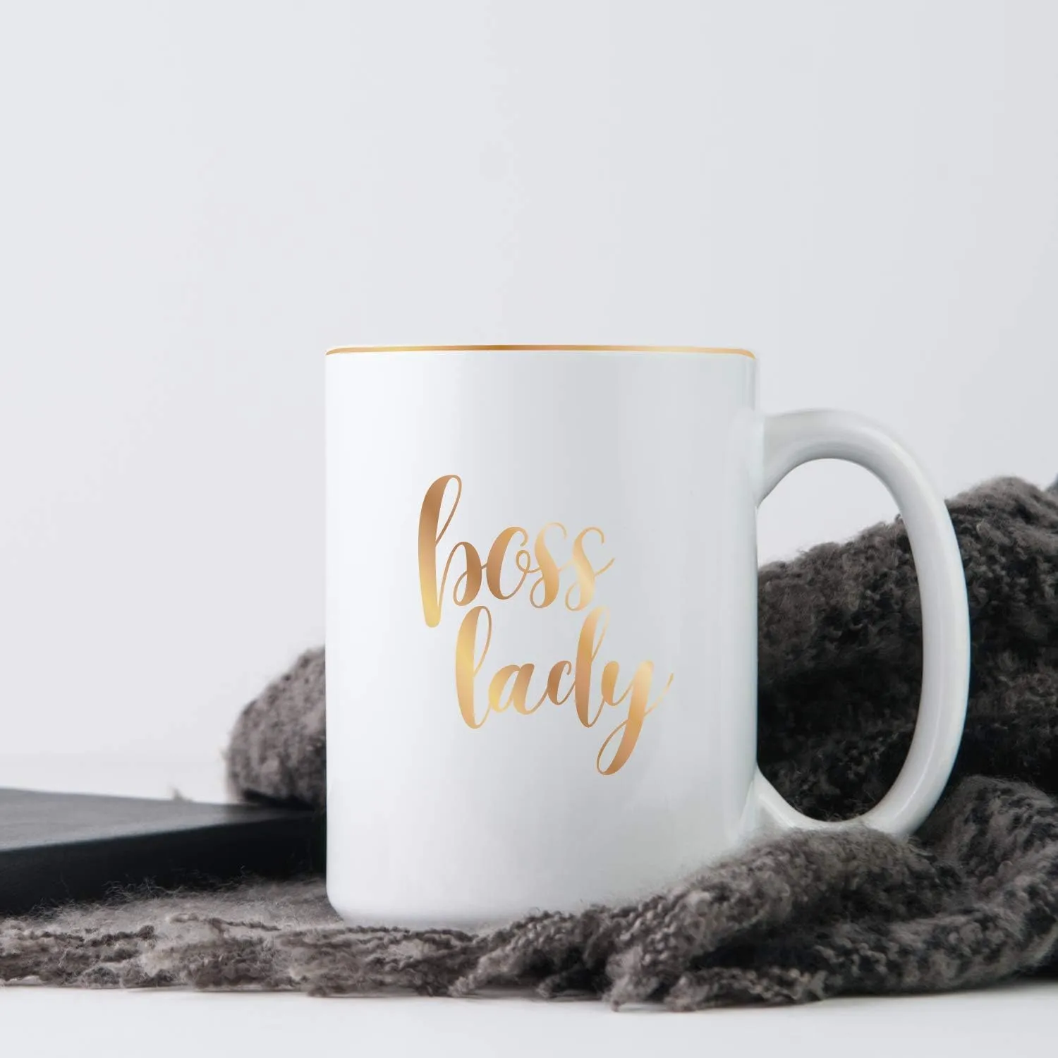 Boss Lady Gold Coffee Mug/Unique Gift For Women / 15 Ounce Office Ceramic Coffee Mug/Shiny Gold Boss Gift/Coworker Ceramic Mug