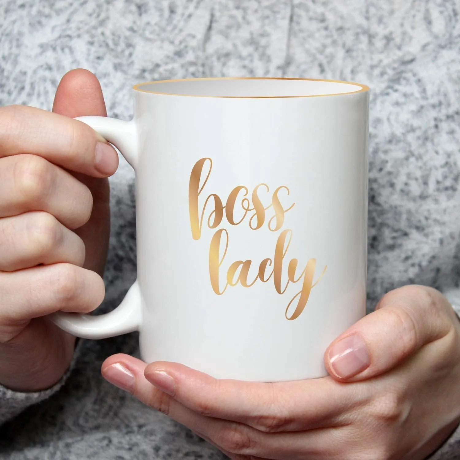 Boss Lady Gold Coffee Mug/Unique Gift For Women / 15 Ounce Office Ceramic Coffee Mug/Shiny Gold Boss Gift/Coworker Ceramic Mug