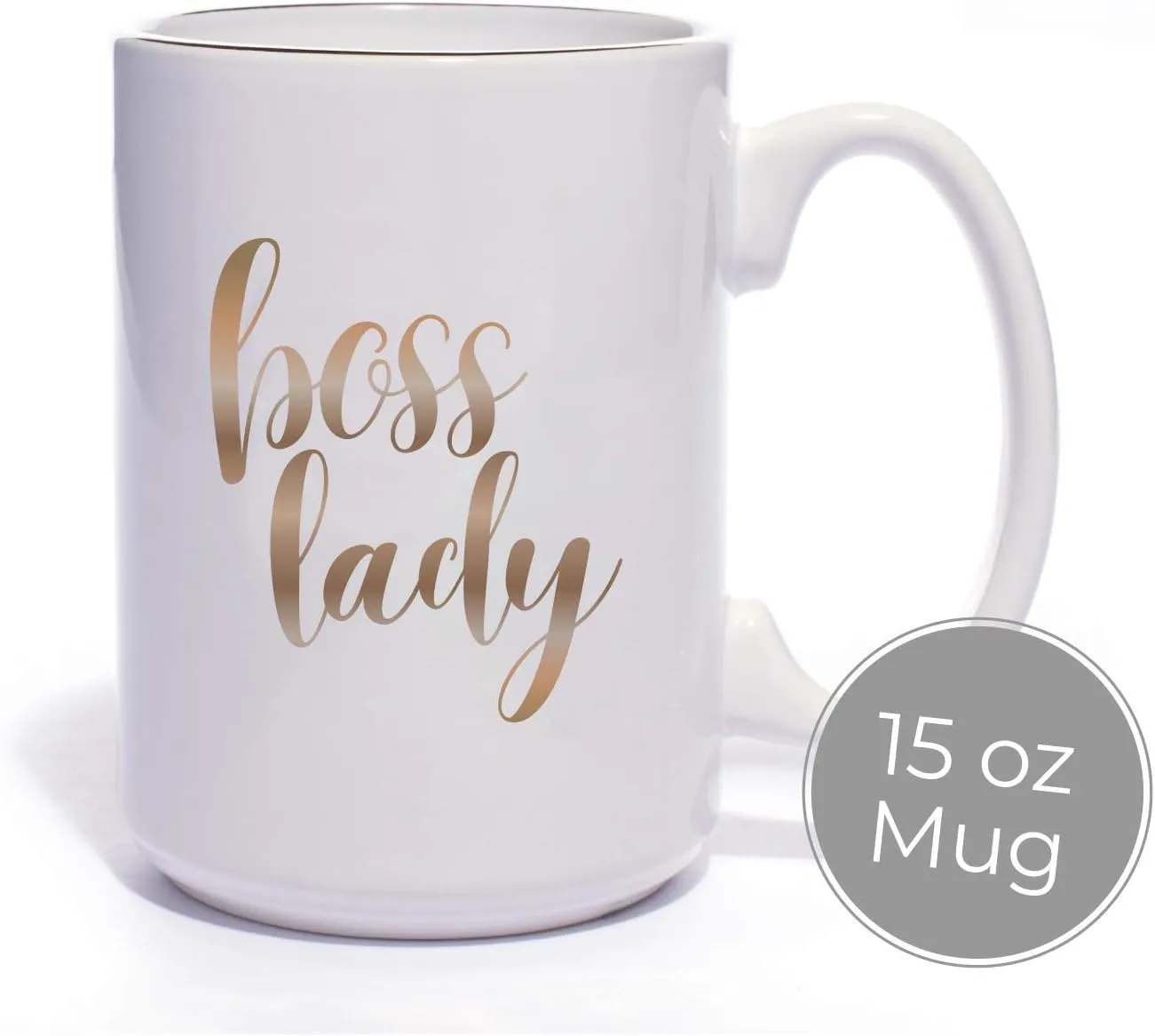 Boss Lady Gold Coffee Mug/Unique Gift For Women / 15 Ounce Office Ceramic Coffee Mug/Shiny Gold Boss Gift/Coworker Ceramic Mug