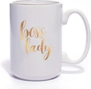 Boss Lady Gold Coffee Mug/Unique Gift For Women / 15 Ounce Office Ceramic Coffee Mug/Shiny Gold Boss Gift/Coworker Ceramic Mug