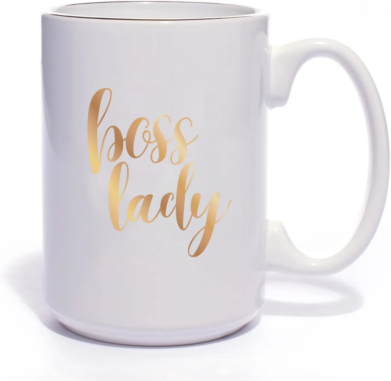 Boss Lady Gold Coffee Mug/Unique Gift For Women / 15 Ounce Office Ceramic Coffee Mug/Shiny Gold Boss Gift/Coworker Ceramic Mug