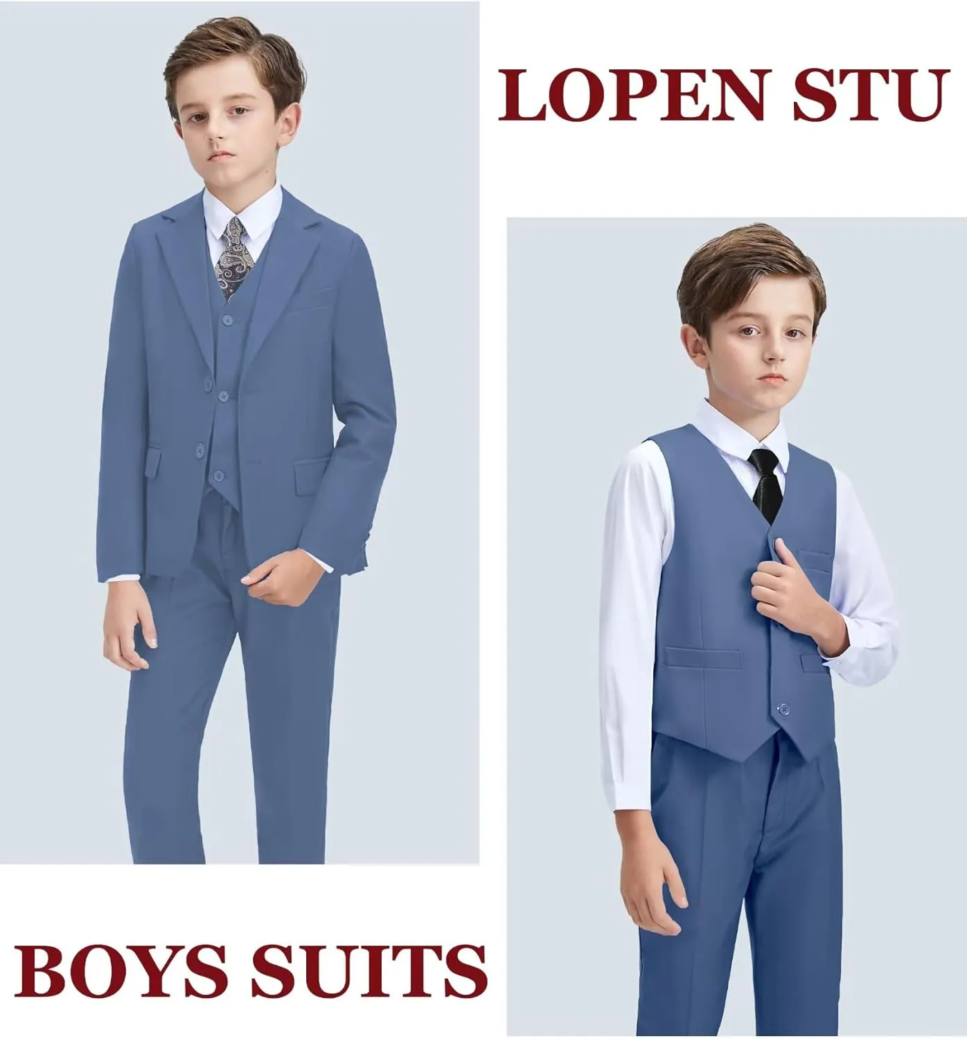 Boys Suits Formal Tuxedo Suits for Boys Wedding Easter Outfits Kids Suit Dress Jacket Vest Pants Tie Set