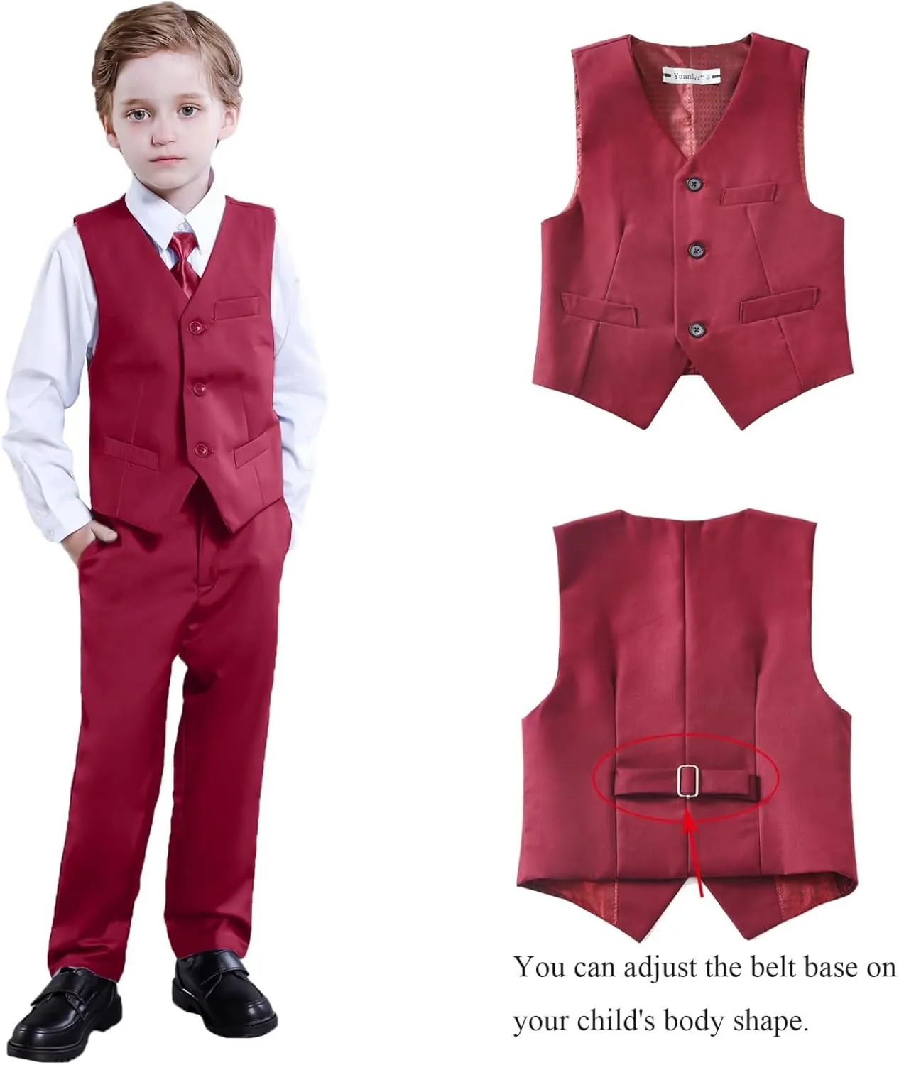 Boys Suits Slim Fit Toddler Tuxedo Suit Set for Teen Boys Communion Dress Clothes Kids Wedding Ring Bearer Outfit