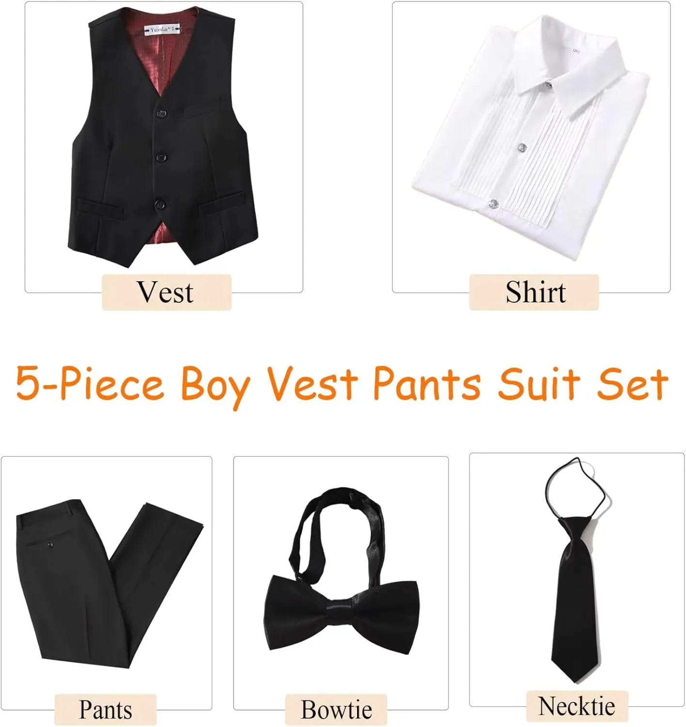 Boys Suits Slim Fit Toddler Tuxedo Suit Set for Teen Boys Communion Dress Clothes Kids Wedding Ring Bearer Outfit