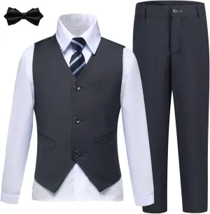 Boys Suits Slim Fit Toddler Tuxedo Suit Set for Teen Boys Communion Dress Clothes Kids Wedding Ring Bearer Outfit