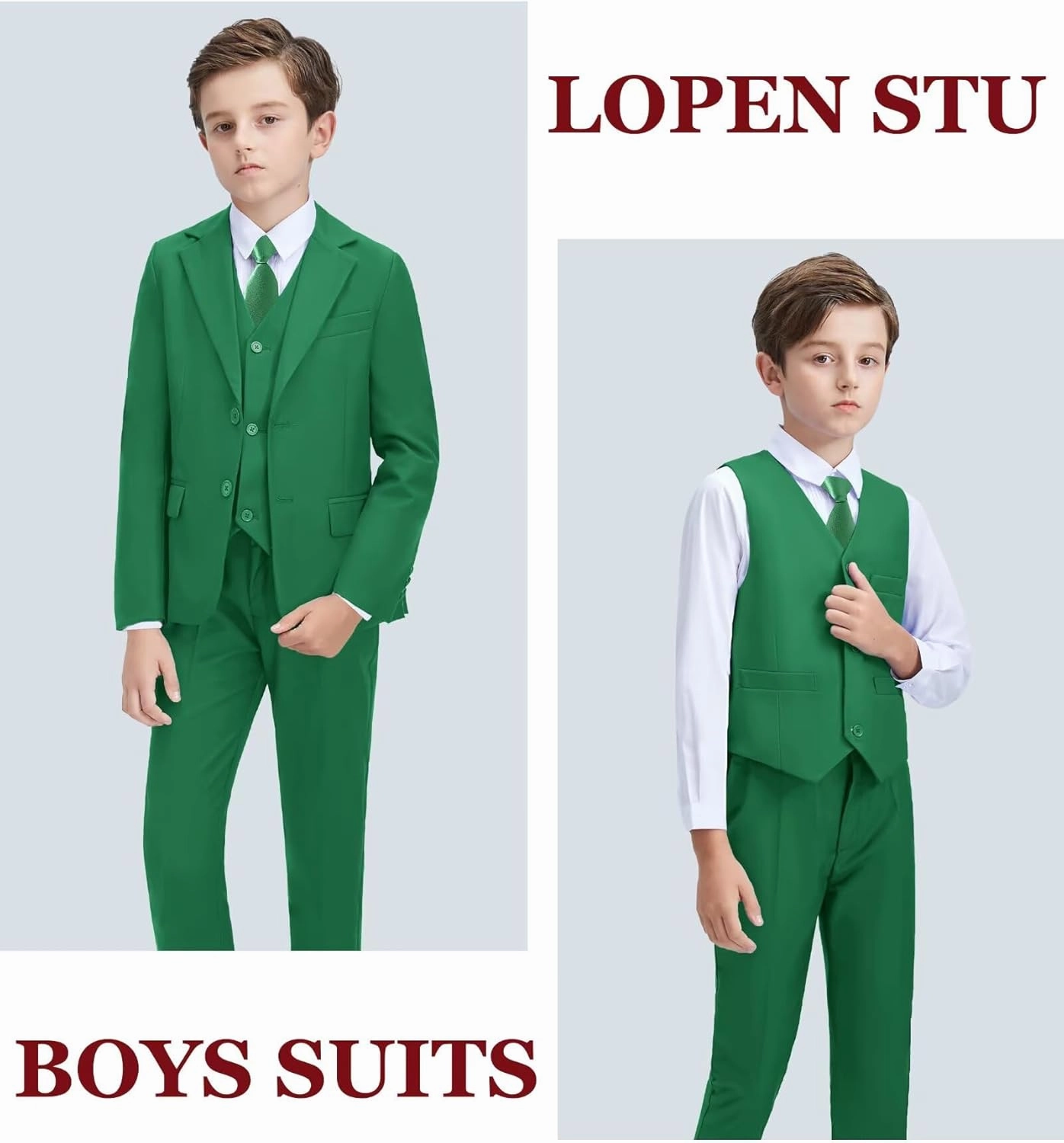 Boys Suits Formal Tuxedo Suits for Boys Wedding Easter Outfits Kids Suit Dress Jacket Vest Pants Tie Set