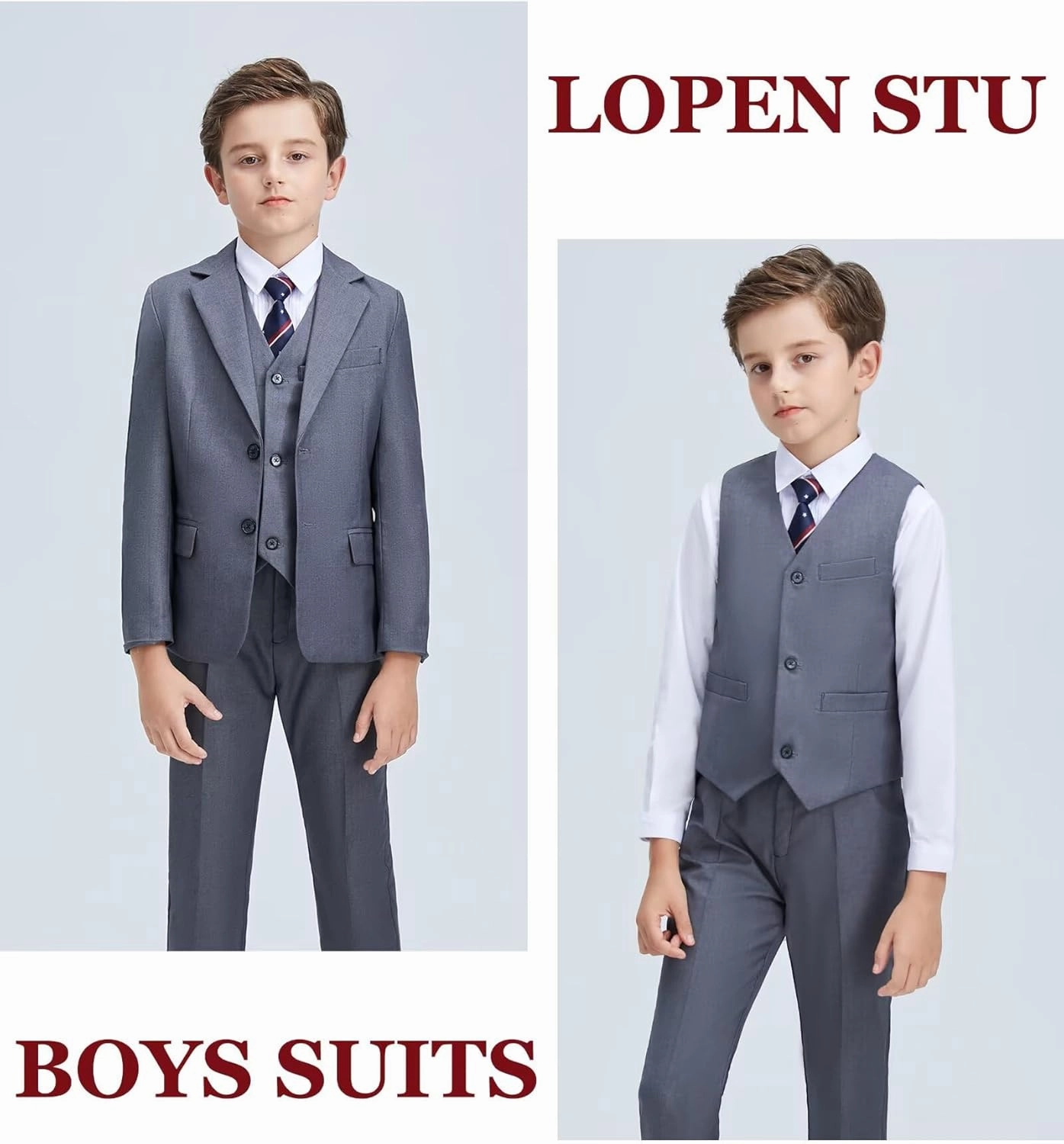 Boys Suits Formal Tuxedo Suits for Boys Wedding Easter Outfits Kids Suit Dress Jacket Vest Pants Tie Set