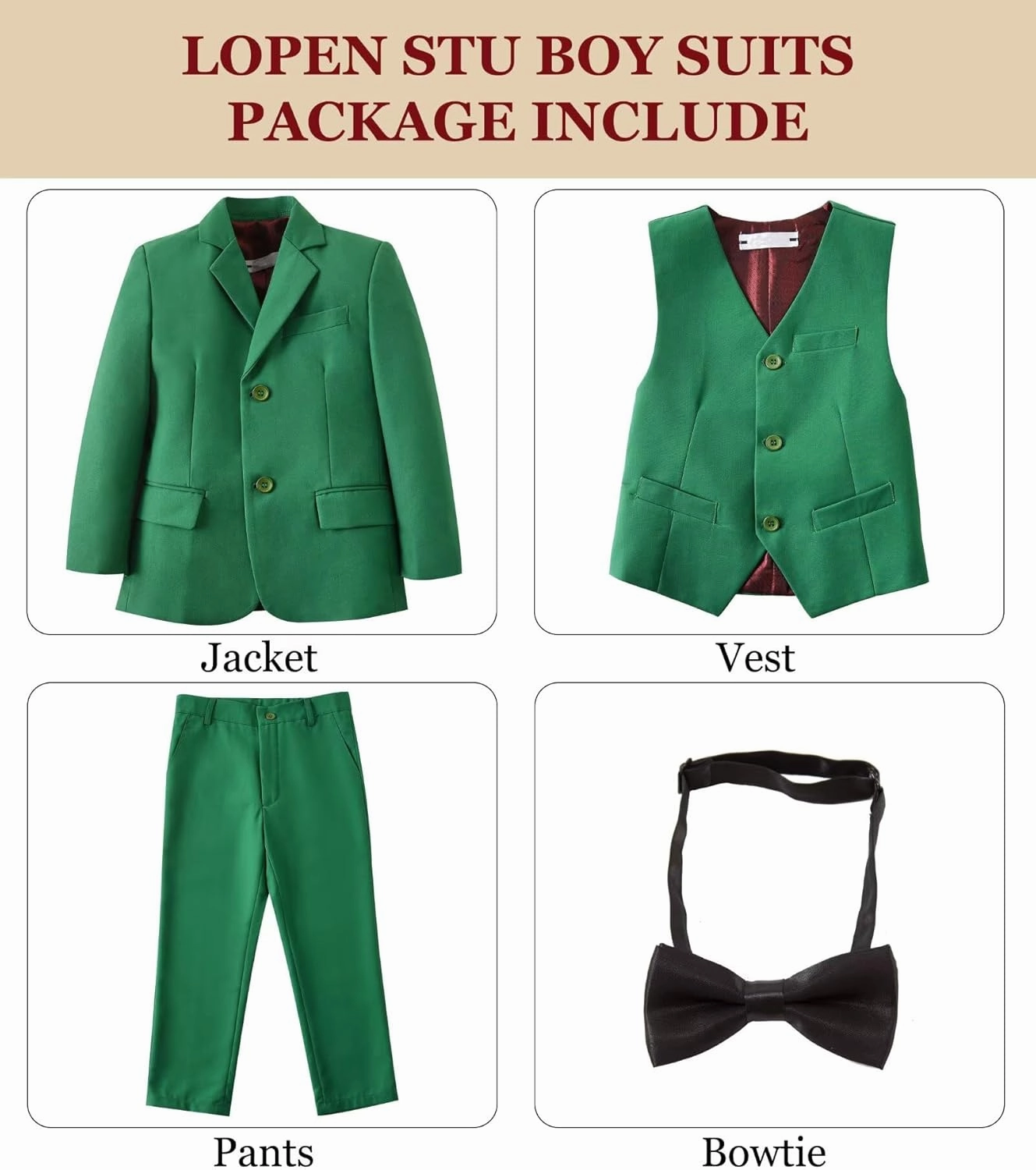 Boys Suits Formal Tuxedo Suits for Boys Wedding Easter Outfits Kids Suit Dress Jacket Vest Pants Tie Set