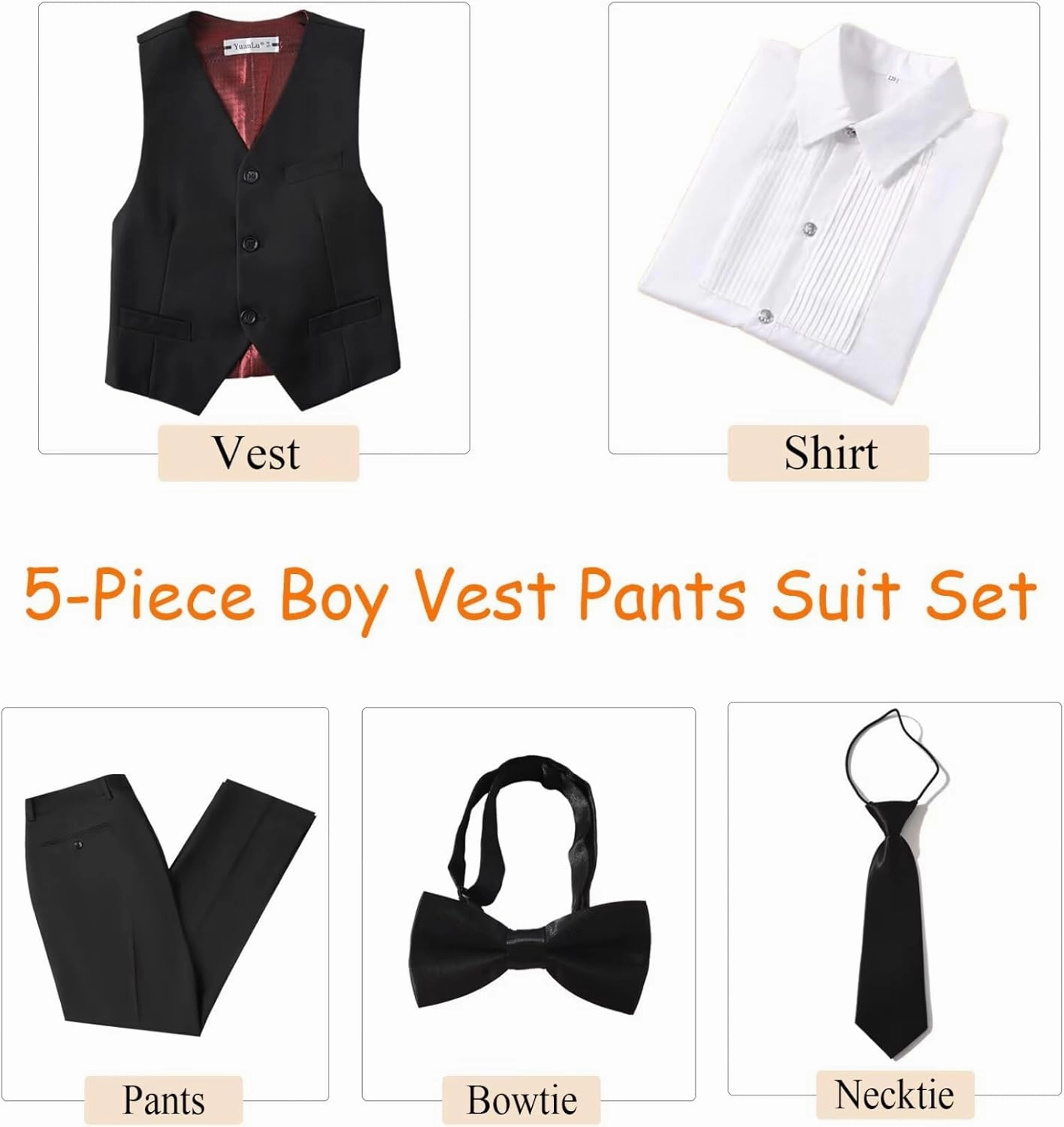 Boys Suits Slim Fit Toddler Tuxedo Suit Set for Teen Boys Communion Dress Clothes Kids Wedding Ring Bearer Outfit