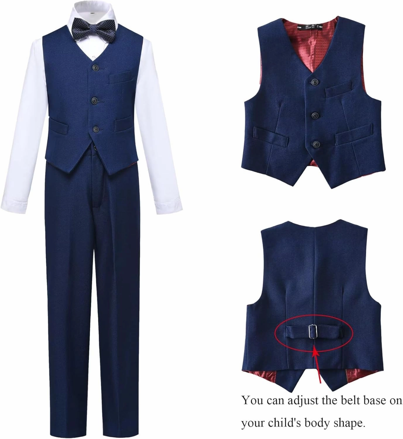 Boys Suits Slim Fit Toddler Tuxedo Suit Set for Teen Boys Communion Dress Clothes Kids Wedding Ring Bearer Outfit