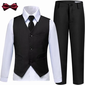 Boys Suits Slim Fit Toddler Tuxedo Suit Set for Teen Boys Communion Dress Clothes Kids Wedding Ring Bearer Outfit