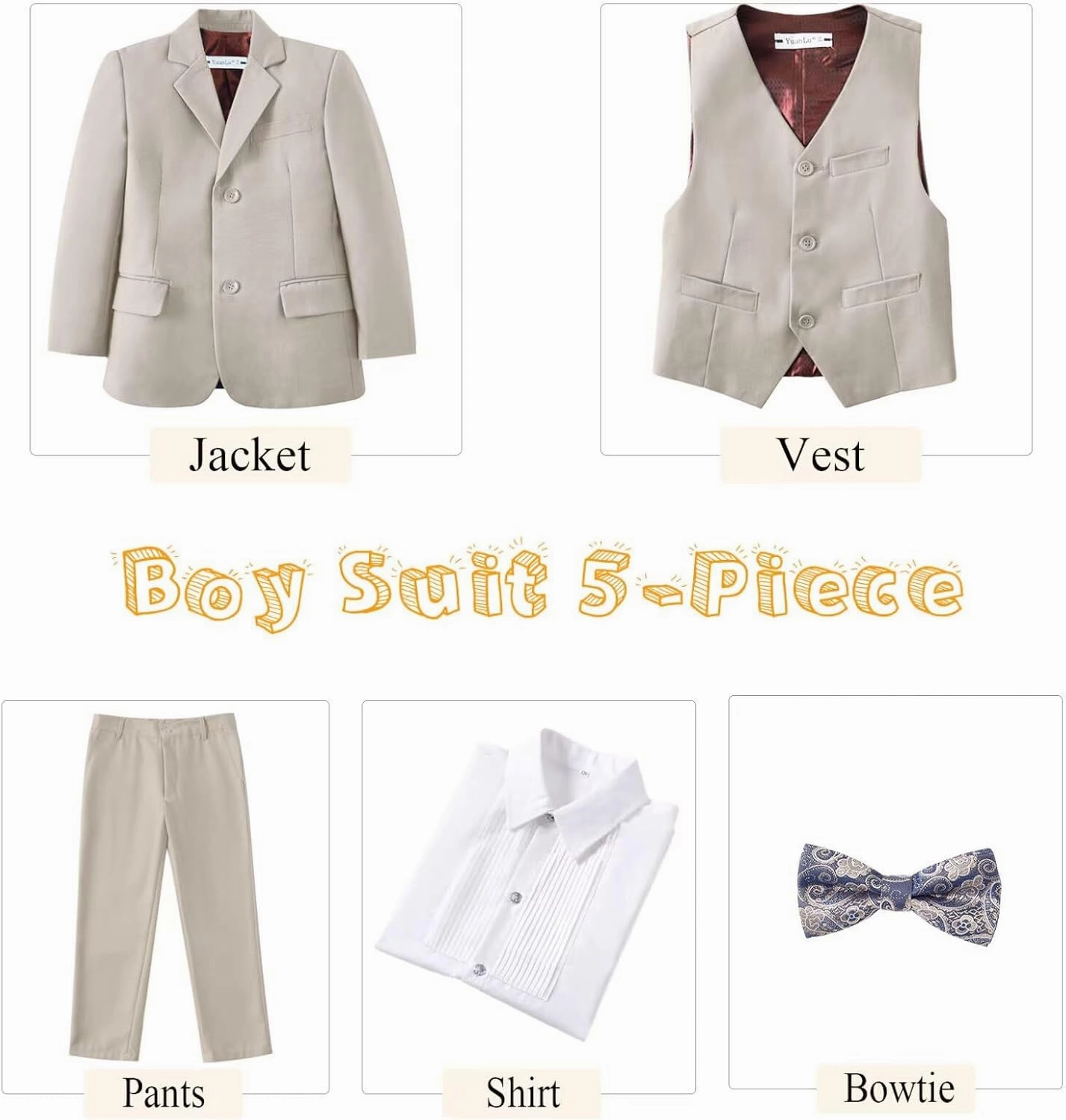Boys Suits Slim Fit Toddler Tuxedo Suit Set for Teen Boys Communion Dress Clothes Kids Wedding Ring Bearer Outfit