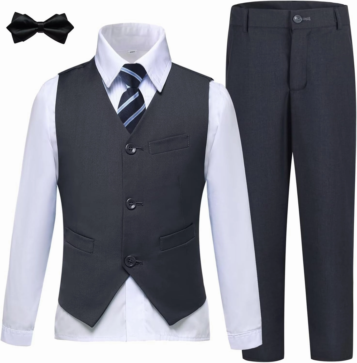 Boys Suits Slim Fit Toddler Tuxedo Suit Set for Teen Boys Communion Dress Clothes Kids Wedding Ring Bearer Outfit
