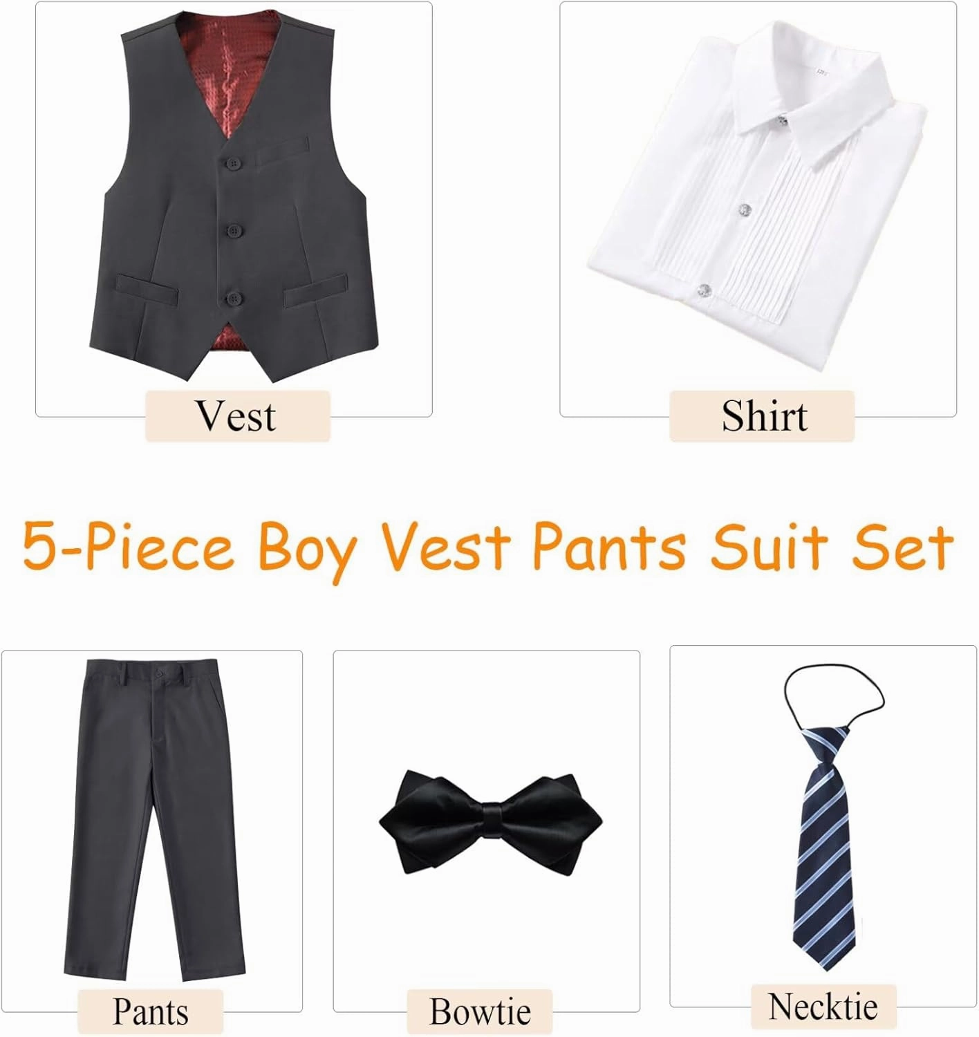 Boys Suits Slim Fit Toddler Tuxedo Suit Set for Teen Boys Communion Dress Clothes Kids Wedding Ring Bearer Outfit