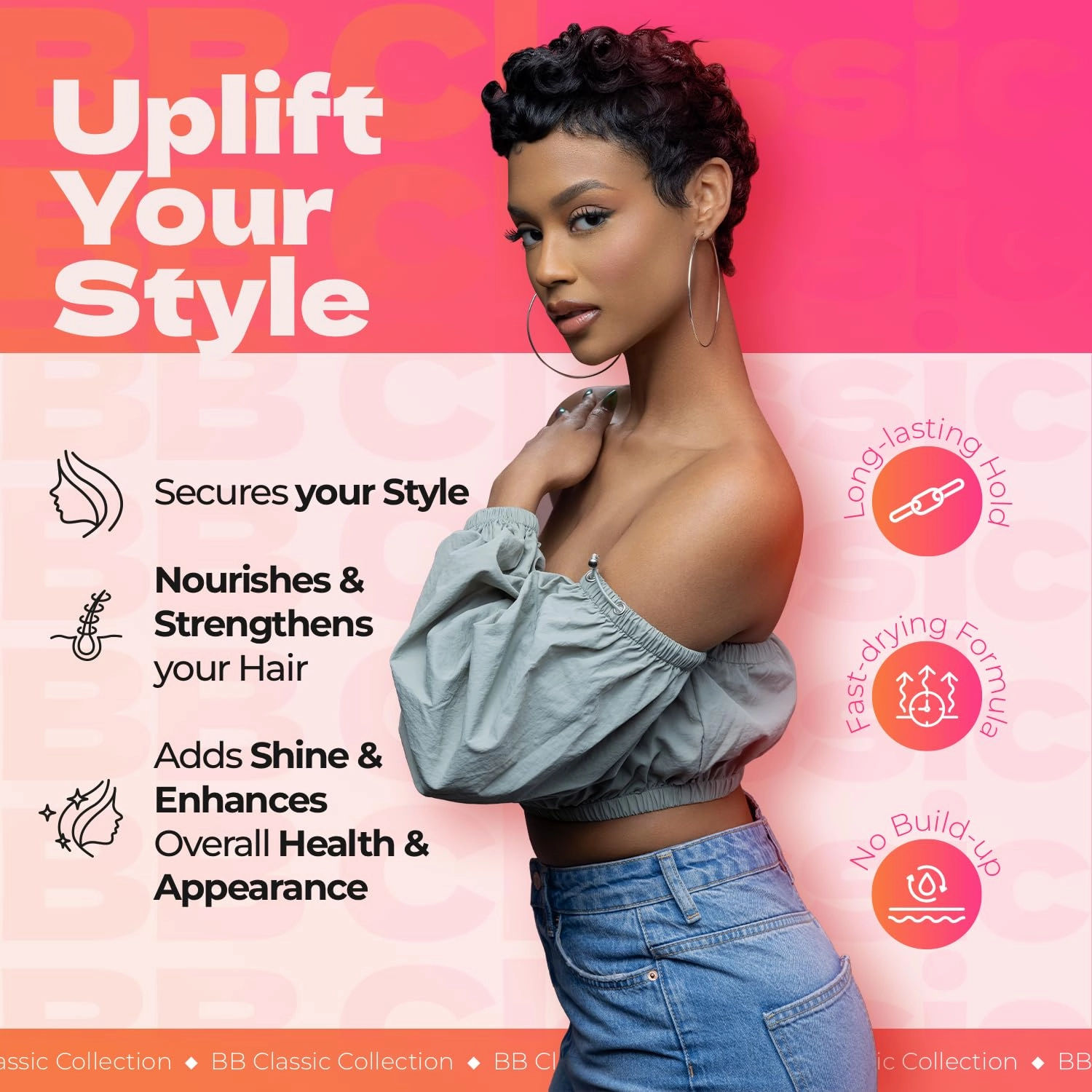 Bronner Bros Pump It Up Styling Spritz Gold 80% – Fast-Dry Hair Spray Extra Hold with Vitamin B5 & Silk Protein - Maximum Hold Finishing Spritz Hairspray, Adds Shine, Nourishes, No Build-up - 8oz