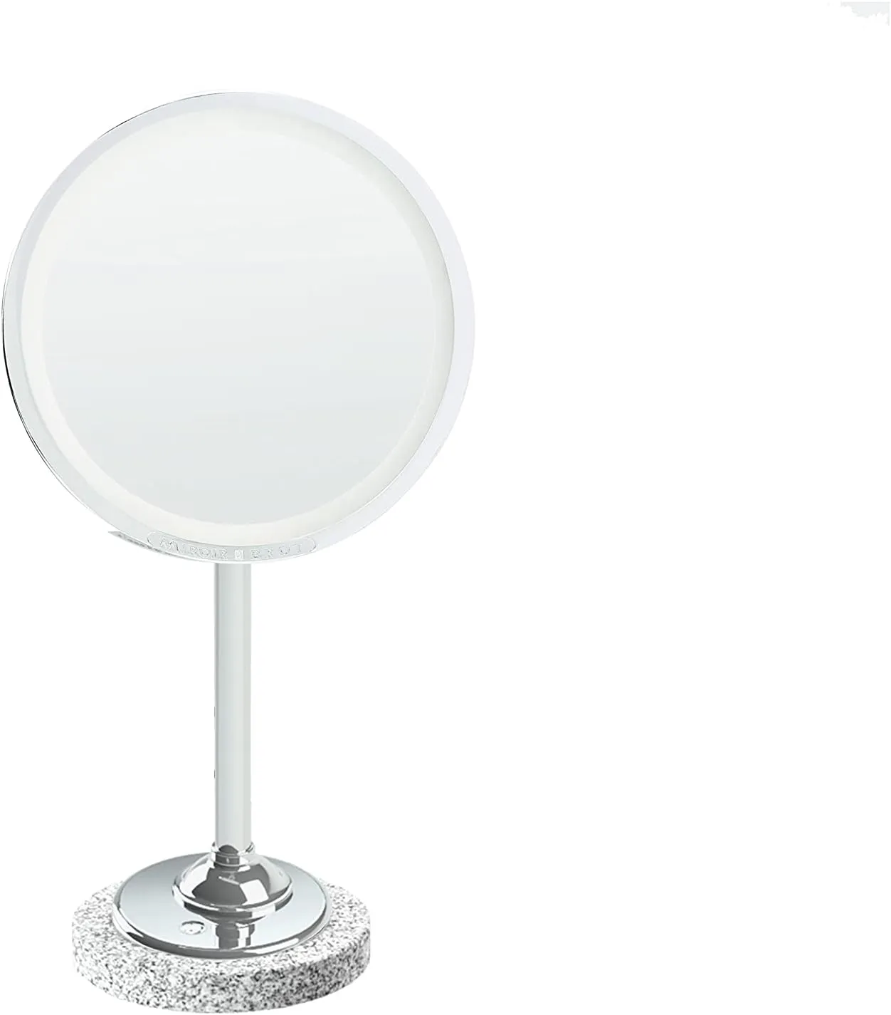 Brot INTEMPOREL Lighted Vanity Mirror on Marble Base, 9 1/2 Inches in Diameter