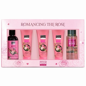 BRYAN & CANDY Romancing The Rose Complete Face & Body Care Kit |Gift Set For Women| Shower Gel, Face Wash, Face Scrub, Fragrance Mist, Hand & Body Lotion| 100% Vegan | Ph 5.5 Skin Friendly Pink
